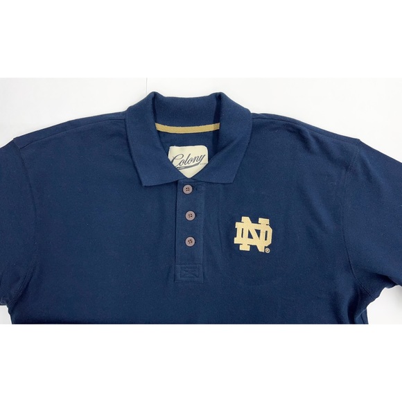 Colony Men's Notre Dame Pique Polo Short Sleeve Collared Shirt - Picture 9 of 14